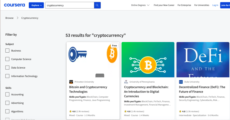 Coursera home