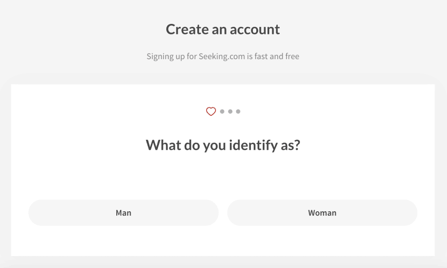 Create seeking.com account