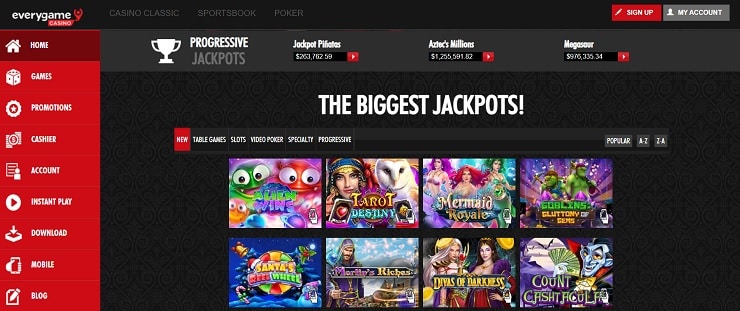 Everygame Casino New Slots