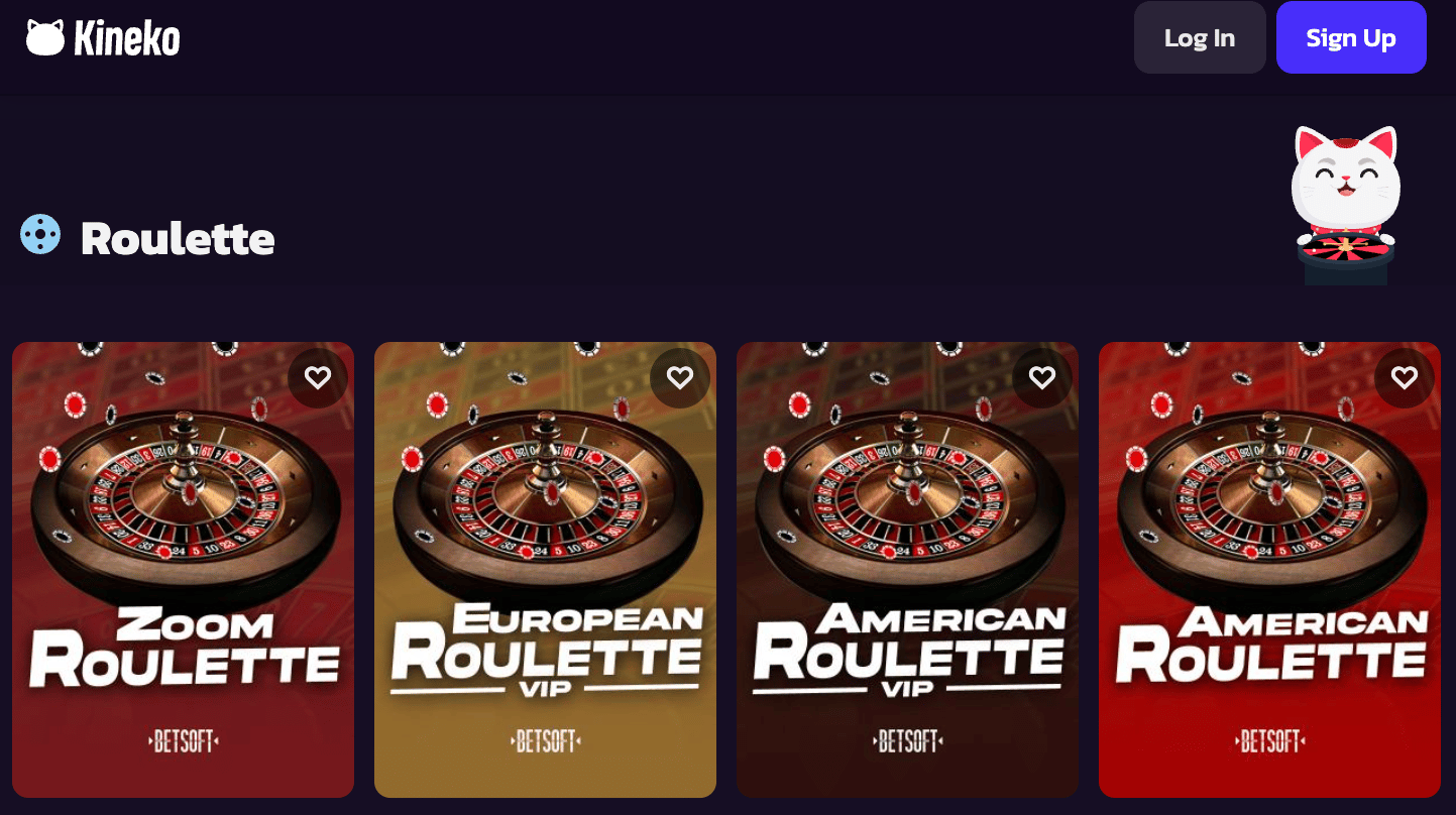 Kineko Bitcoin Roulette Games