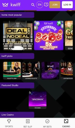 Kwiff Mobile Casino Site