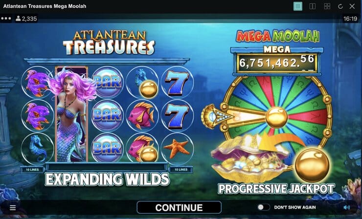 Mega Moolah Atlantean Treasure