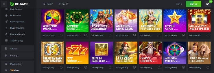 Microgaming Casinos - BC.Game