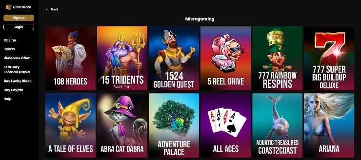 Microgaming Casinos - Lucky Block
