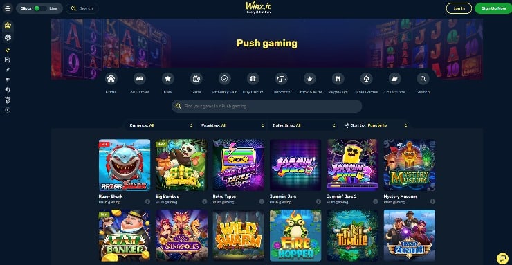 Push Gaming Casinos - Winz.io