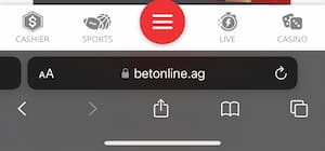 BetOnline download menu 