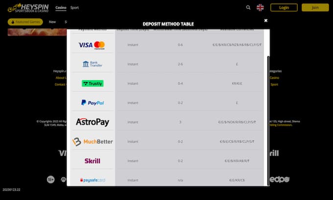 Register at HeySpin Casino Step 3