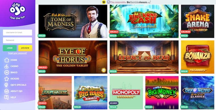 PlayOJO Casino Slots UK