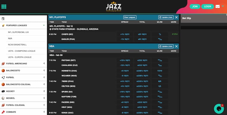 JazzSports has a great range of markets for Rhode island sports betting
