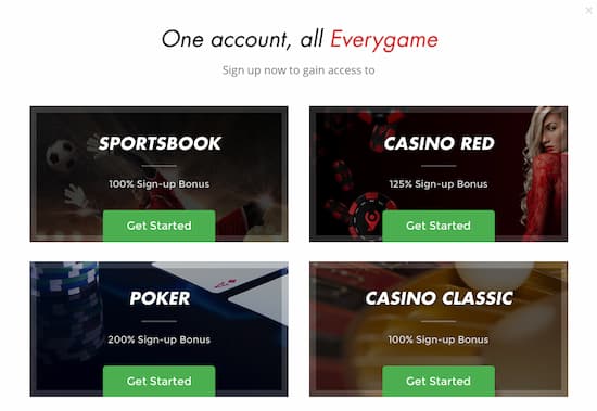 Everygame signup step 2