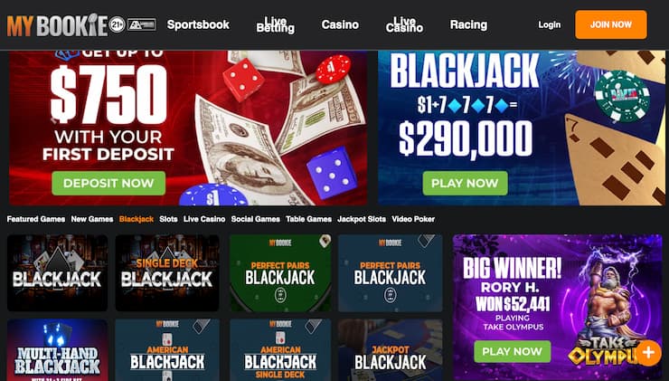MyBookie Massachusetts Online Casino