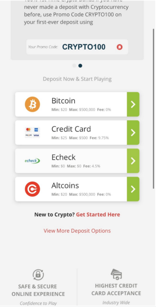 BetOnline Payment Options Page