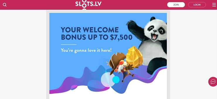 Slots.lv crypto welcome promo