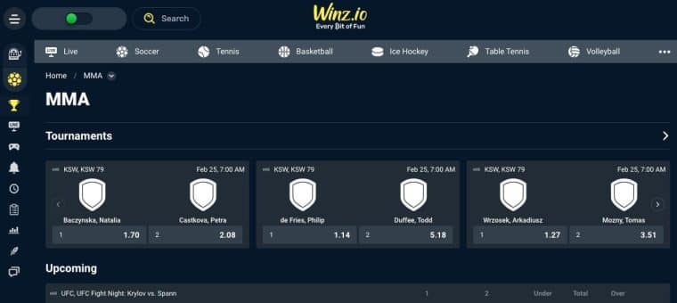 Winz.io betting site