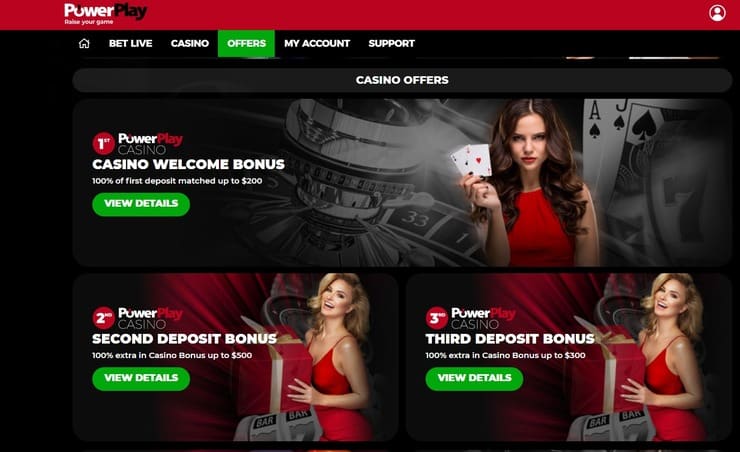 Casino welcome bonus at PowerPlay