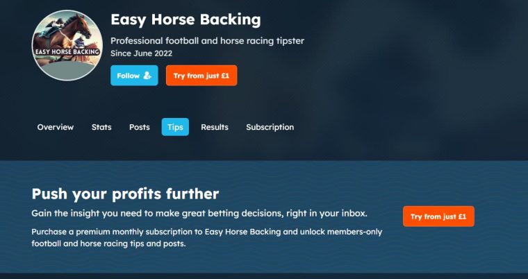 easy horse backing horse tipster