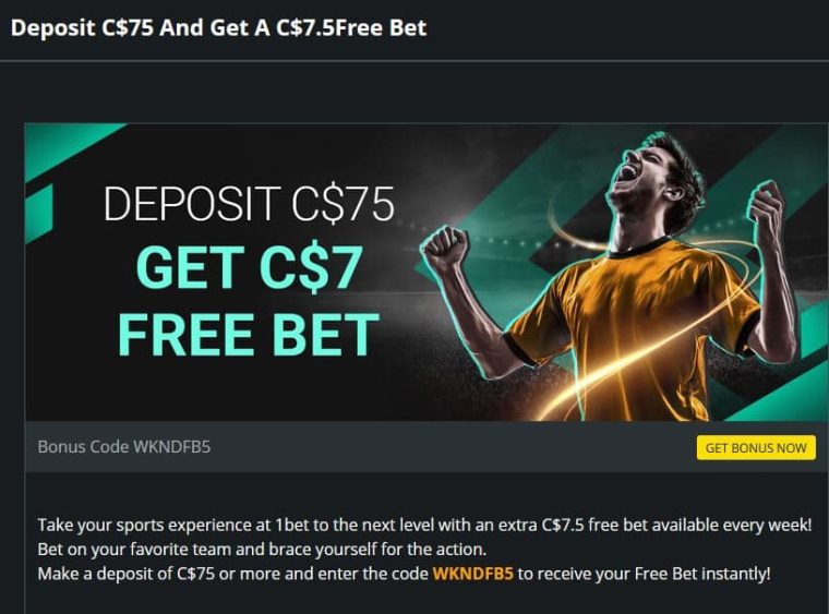 1bet free bet CA