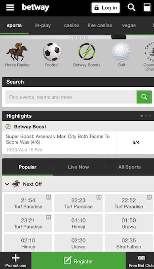 betway betting NZ mobile