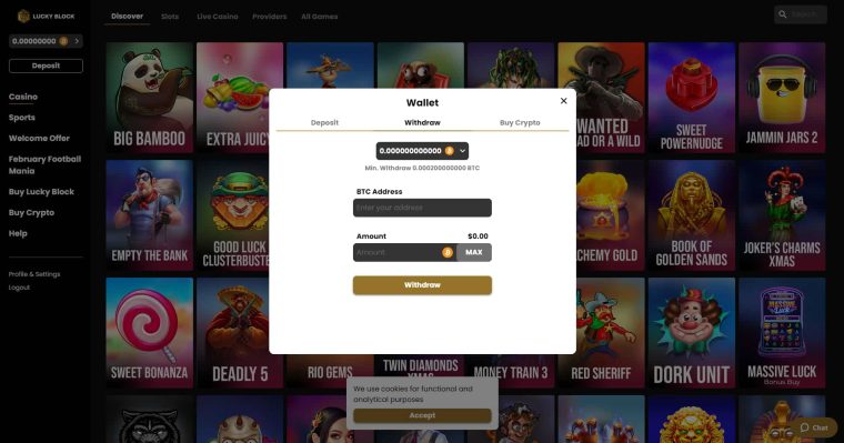 thunderkick casino - Lucky Block withdrawal
