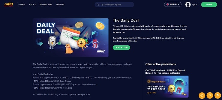 mBit Daily Deal Promo