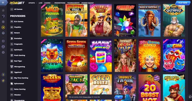Powbet Casino Game Selection 