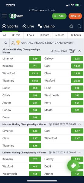 Ireland Betting Apps 20Bet App