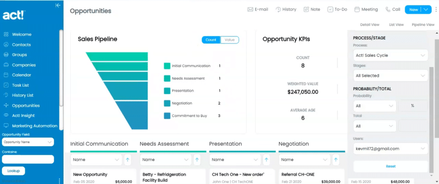 Act! CRM Automated marketing 2023