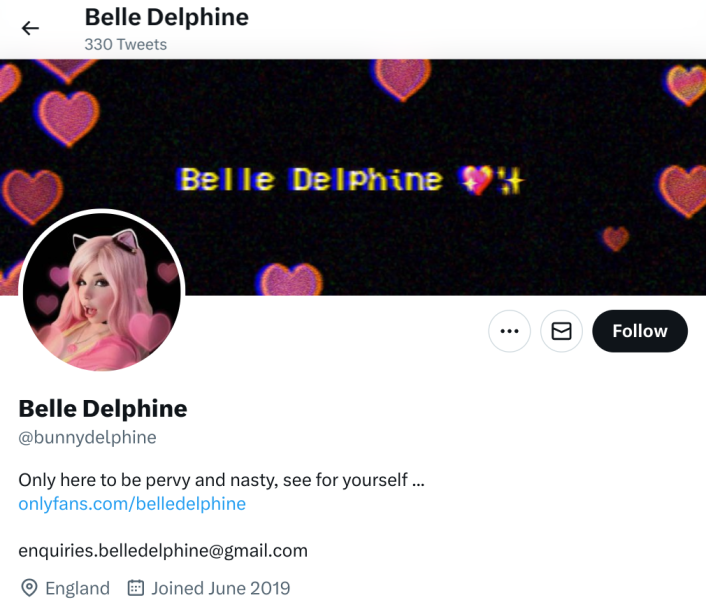 Belle Delphine Twitter Header