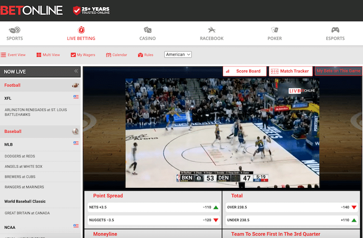 BetOnline Live Basketball Streaming
