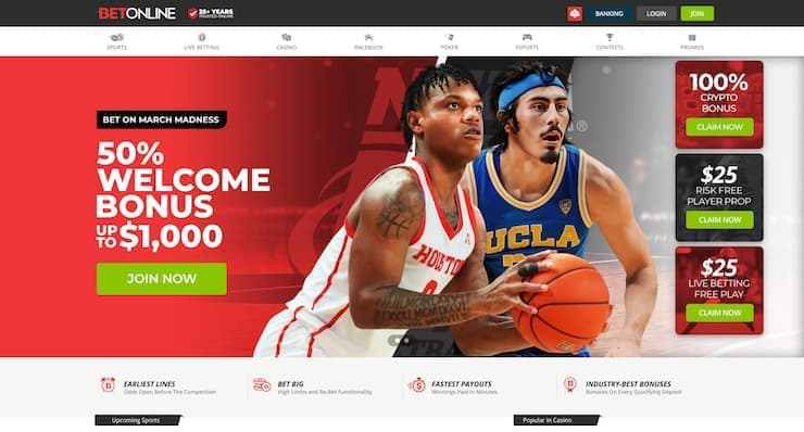BetOnline March Madness Free Bets