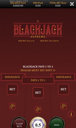 Blackjack table game