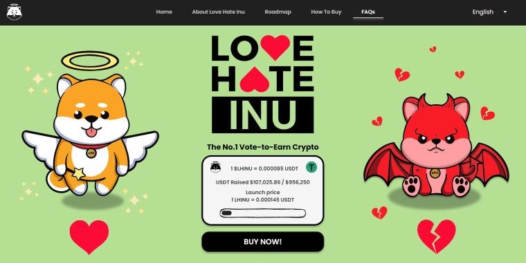 Love Hate Inu website