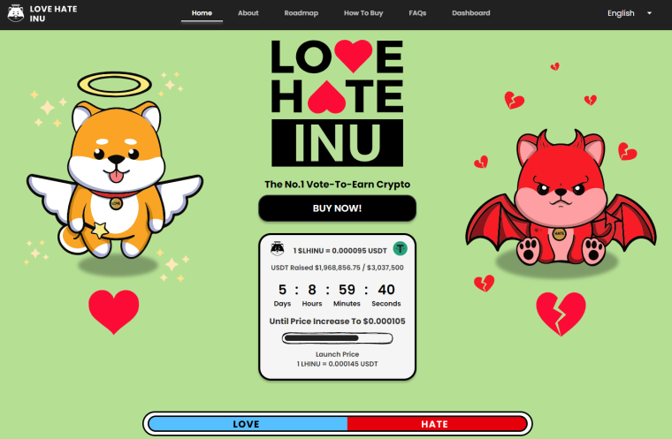 Love Hate Inu website