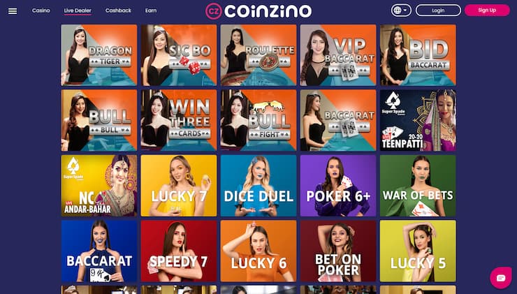 Coinzino Live Sic Bo Casino
