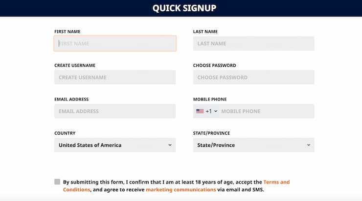 gt bets sign up form