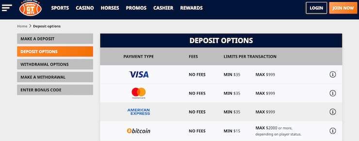 gt bets deposit options