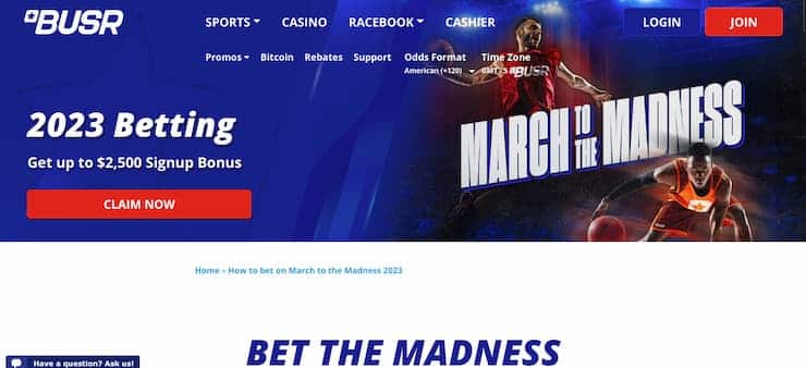 BUSR March Madness Championship live betting