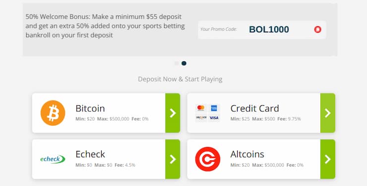 BetOnline deposit and bonus code