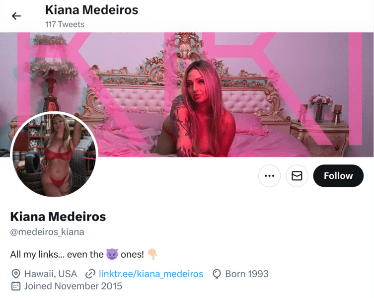 Kiana Medeiros Twitter Profile Header