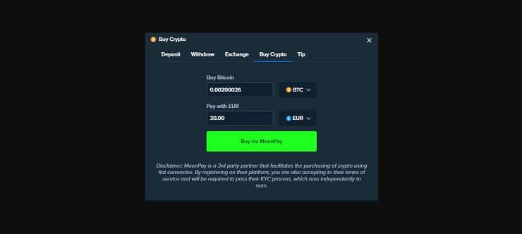 Stake deposit form