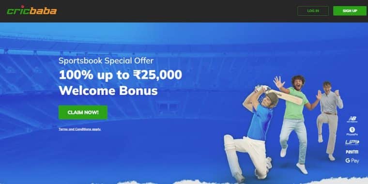 CricBaba - with a great welcome offer for Indian Players
