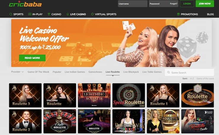 CricBaba with top live roulette tables