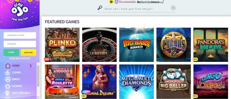 PlayOJO NextGen casino site