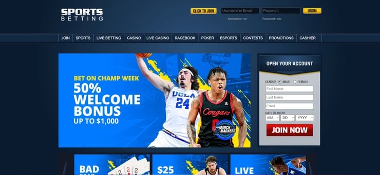 SportsBetting homepage