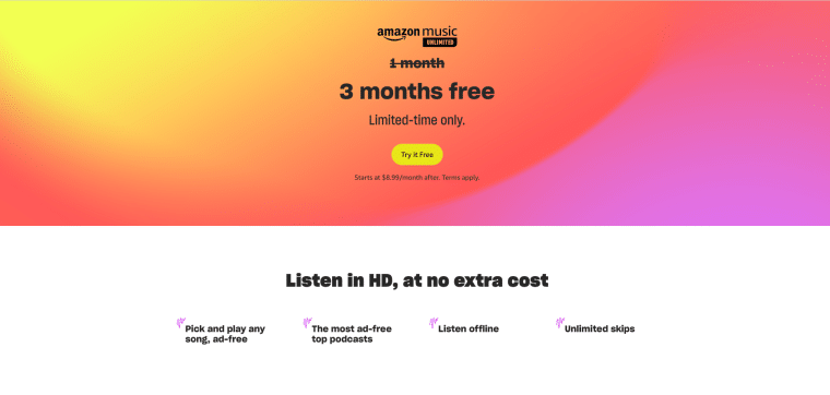 Amazon music page