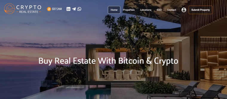 CryptoRealEstate homepage
