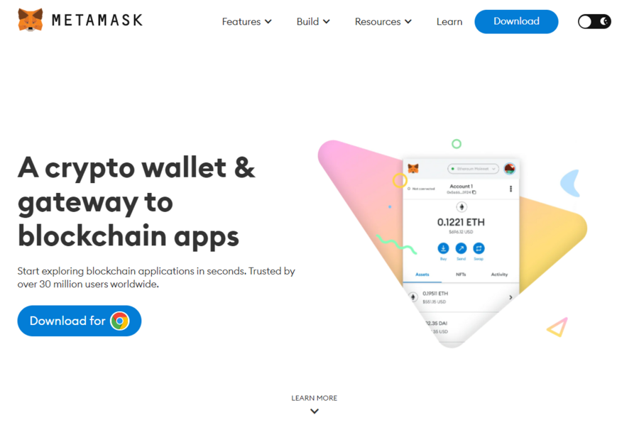 Metamask is the usual choice for most crypto beginners as it’s free and easy to set up