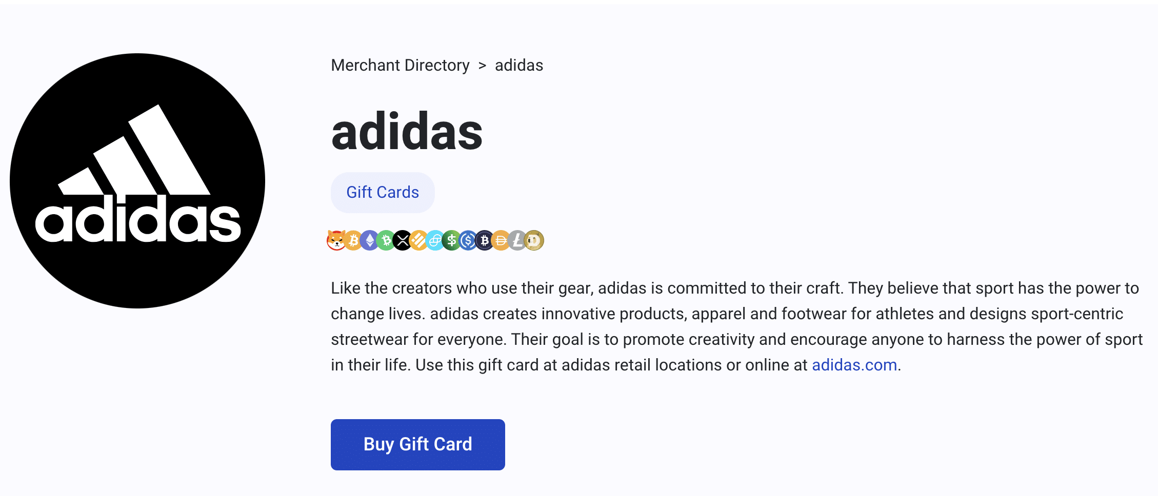 Adidas BitPay