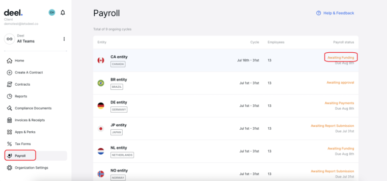 Deel | Best payroll software for remote teams