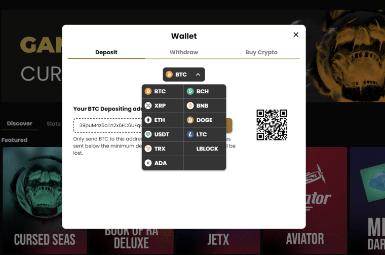 Lucky Block Deposit Options